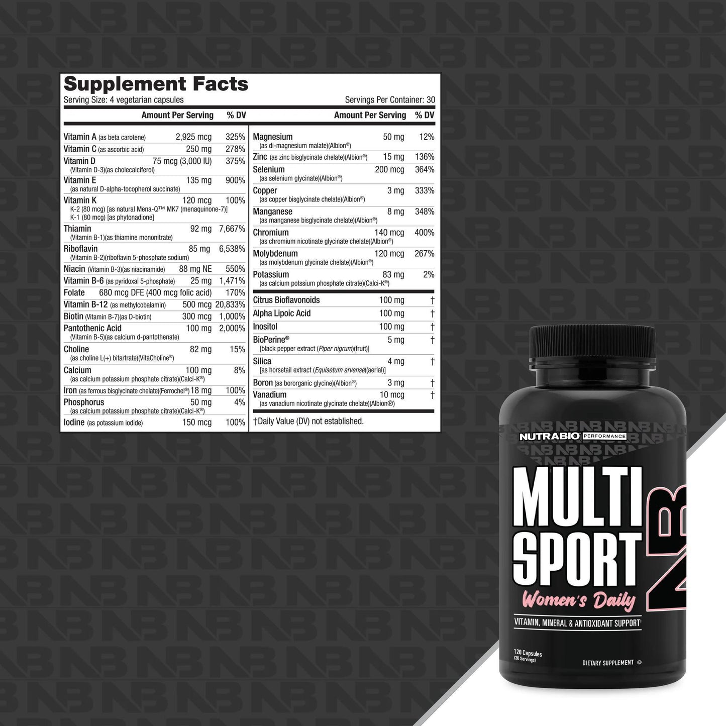 Nutrabio Multi Sport Womens Daily Vitamin