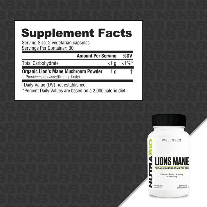 Nutrabio Lions Mane (500mg)